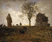 Jean-Franc Millet Autumn landscape with a flock of Turkeys France oil painting reproduction